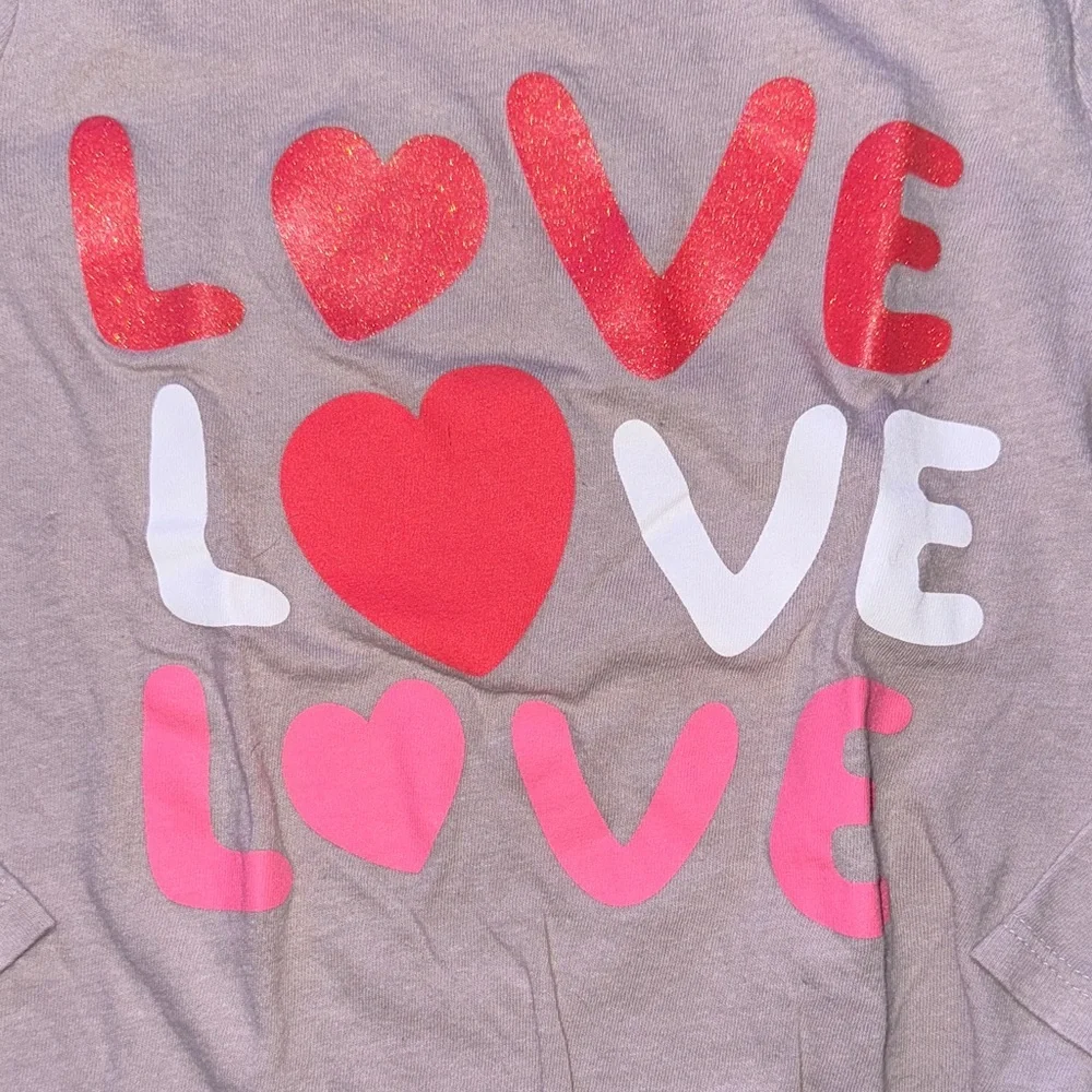 Old Navy Pink and White Love Long Sleeve Tee